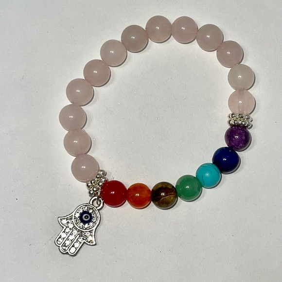 Chakra Bracelet and pink Aventurine beads. - Picture 2 of 5